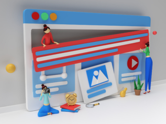 Creative 3D Render Design for web development banner, marketing material, business presentation, online advertising.